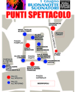 BUONANOTTE SUONATORI 2014, LA MAPPA DELLA FESTA