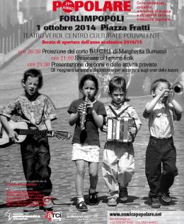 1 Ottobre 2014 – Riapre la Scuola di Musica Popolare di Forlimpopoli. I Corsi, le conferme, le novità!