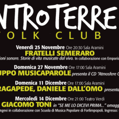 ENTROTERRE FOLK CLUB – Sala Aramini Forlimpopoli – I Concerti Nov/Dic 2016