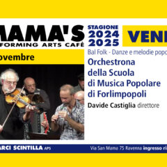 Venerdì 8 Novembre L’Orchestrona della Scuola di musica popolare (da camera) al Mama’s Club di Ravenna