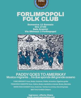 12/01/2025 Paddy goes to Amerikay dal vivo al Forlimpopoli Folk Club