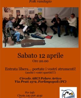 Sabato 12 Aprile – Folk Randagio – Session al Circolo Polare Artico di san Pietro ai Prati (Forlimpopoli)